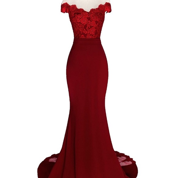 Navy Blue lace mermaid dress bridesmaid/party gown - Picture 3 of 4